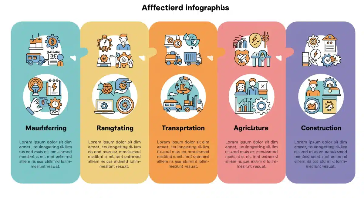 Infographic showing regulatory changes impacting five industries in 2025