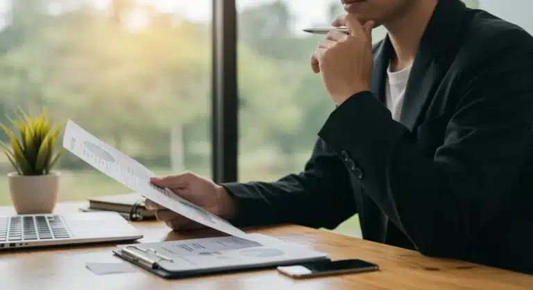 Person reviewing 2025 retirement contribution limits on a tablet, symbolizing financial planning and future security.