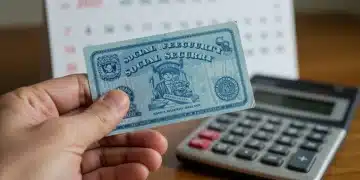 Social Security card with calculator and 2025 calendar, representing future benefit adjustments.