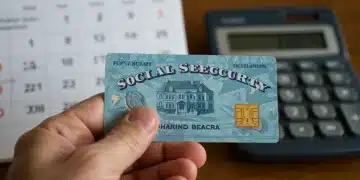 2025 Social Security COLA: What a 3.2% Increase Means Hand holding Social Security card with 2025 calendar and calculator in background