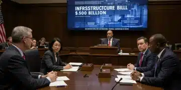 Congressional leaders discussing a $500 billion infrastructure bill