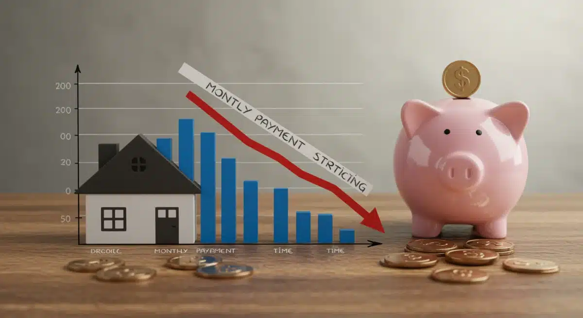 Graph showing reduced monthly payments after refinancing.