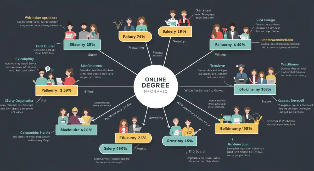 Infographic detailing career progression and salary potential from online degree programs.