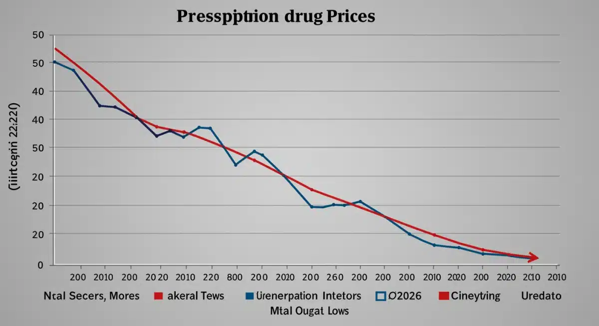 Graph illustrating a projected 25% decrease in prescription drug prices by mid-2026.