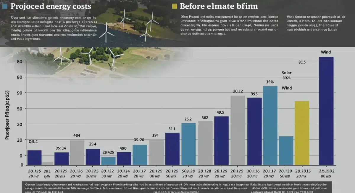 Infographic showing projected energy cost changes due to climate legislation
