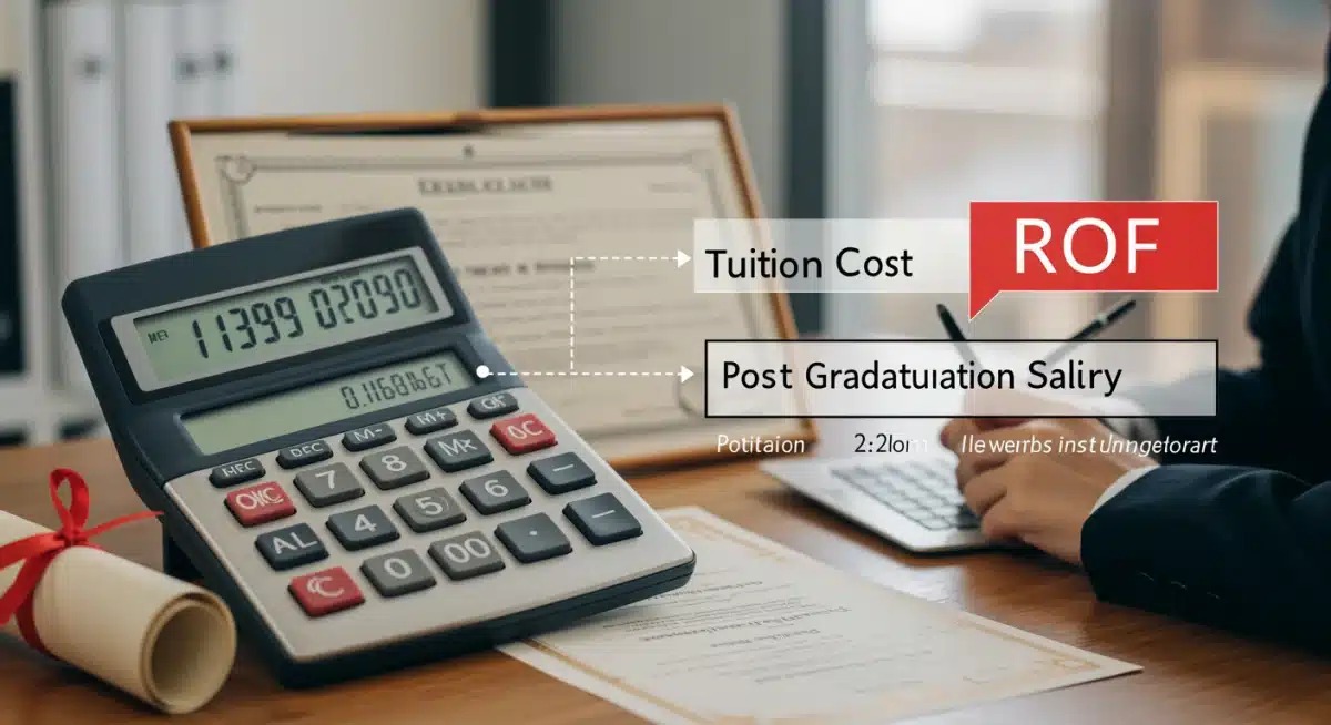 Financial calculation demonstrating positive return on investment for an online degree.