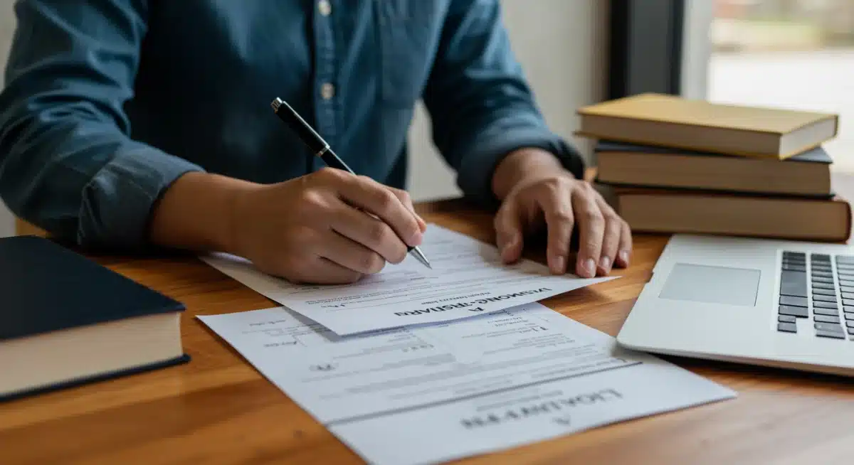 Student diligently preparing scholarship application documents and essay for 2026 deadlines.