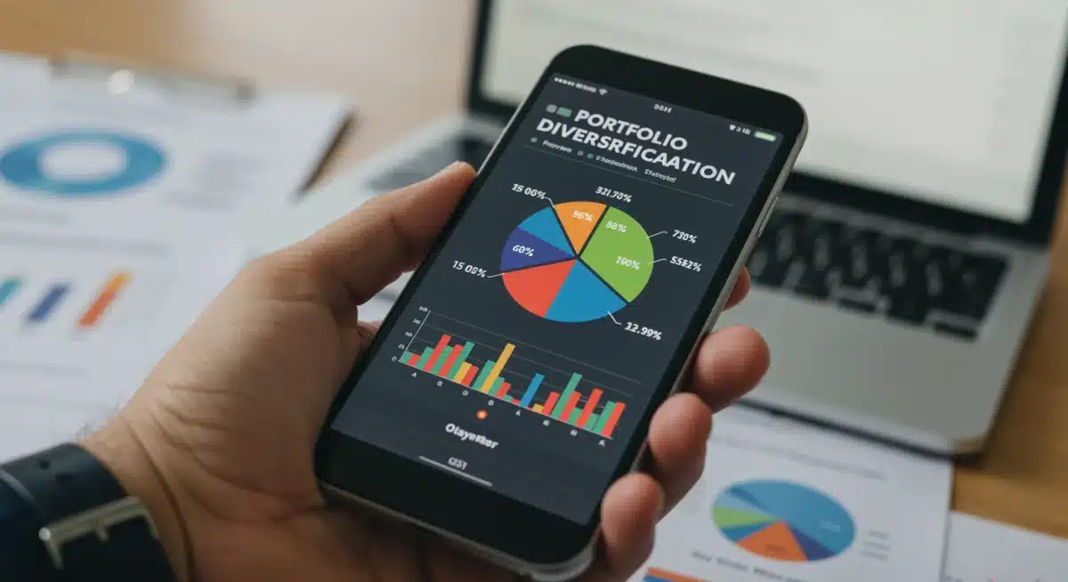 Diversified investment portfolio chart on a smartphone screen.