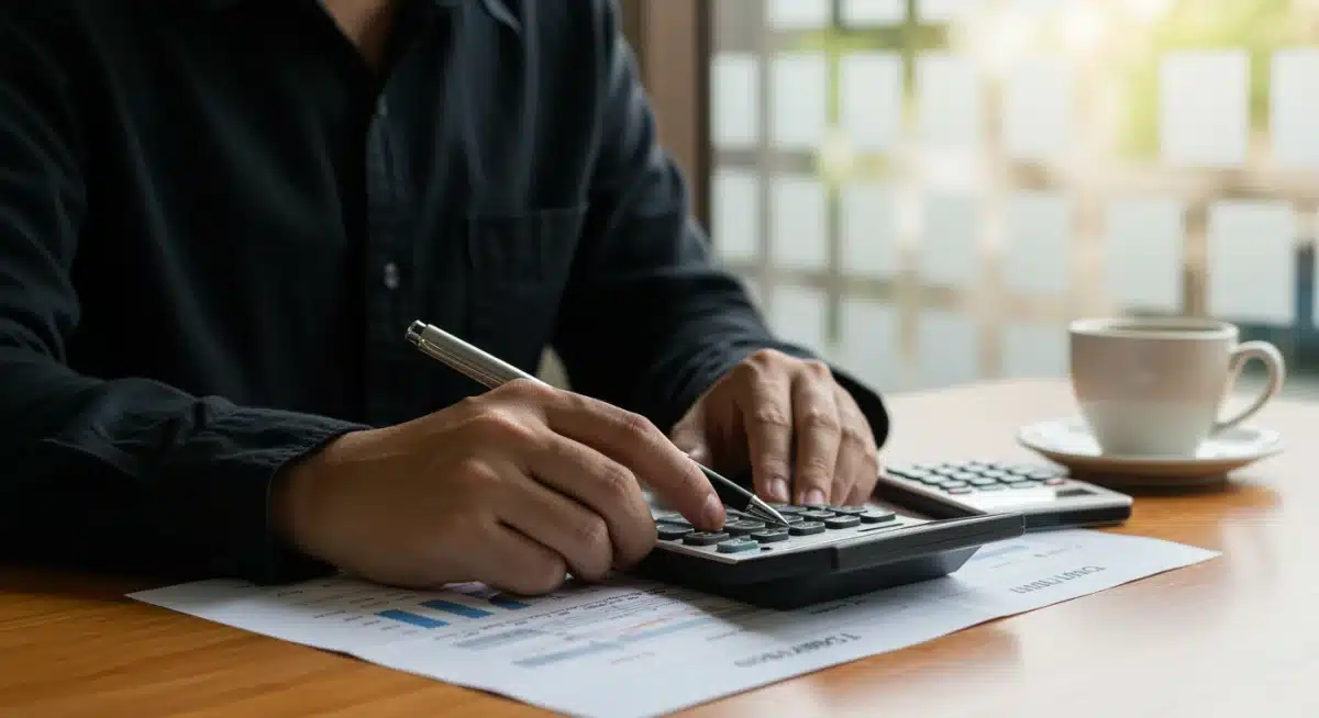 Individual reviewing financial statements for retirement planning.