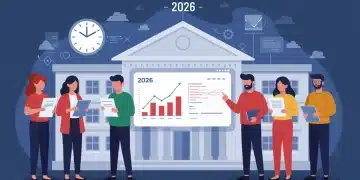 People discussing unemployment benefits with a digital display of 2026 changes