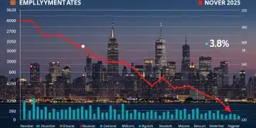 Graph illustrating the decline in unemployment to 3.8% in November 2025, signaling economic recovery.