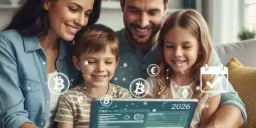 Family reviewing Child Tax Credit 2026 information on a tablet
