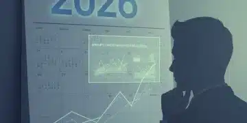 Calendar with 2026 highlighted and financial growth charts, symbolizing future unemployment benefits planning.