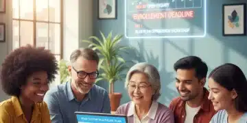 People reviewing healthcare plan documents with a calendar, symbolizing important enrollment deadlines.