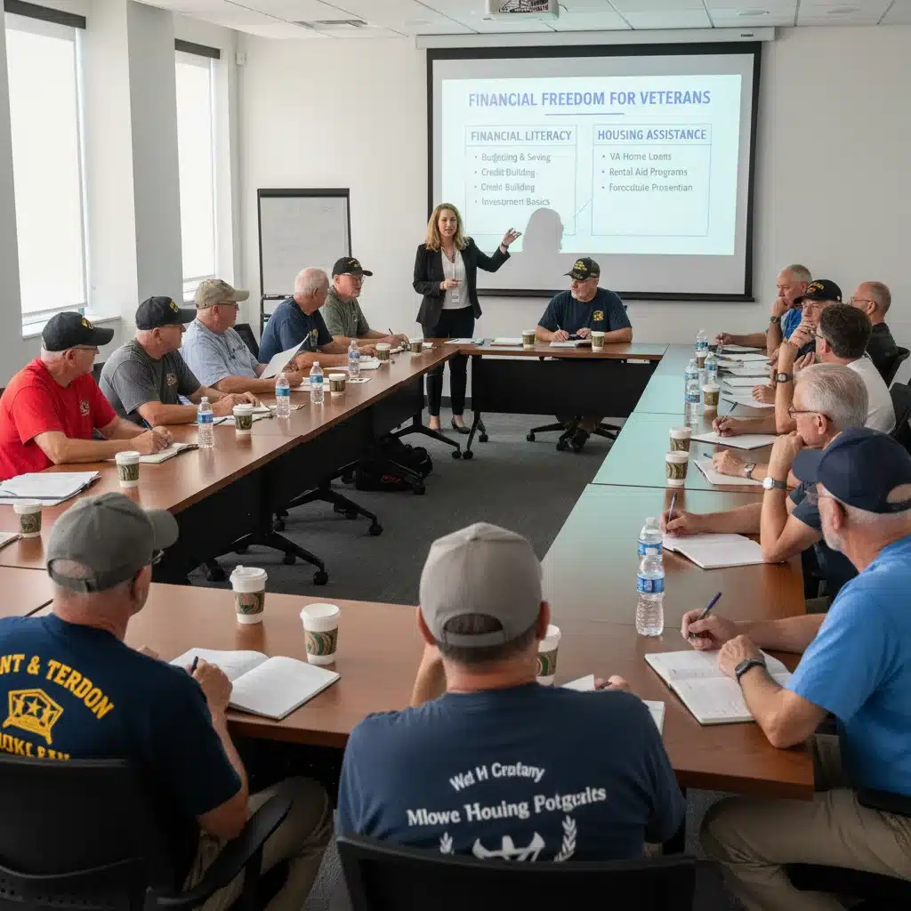 Veterans participating in a financial literacy and housing assistance workshop.