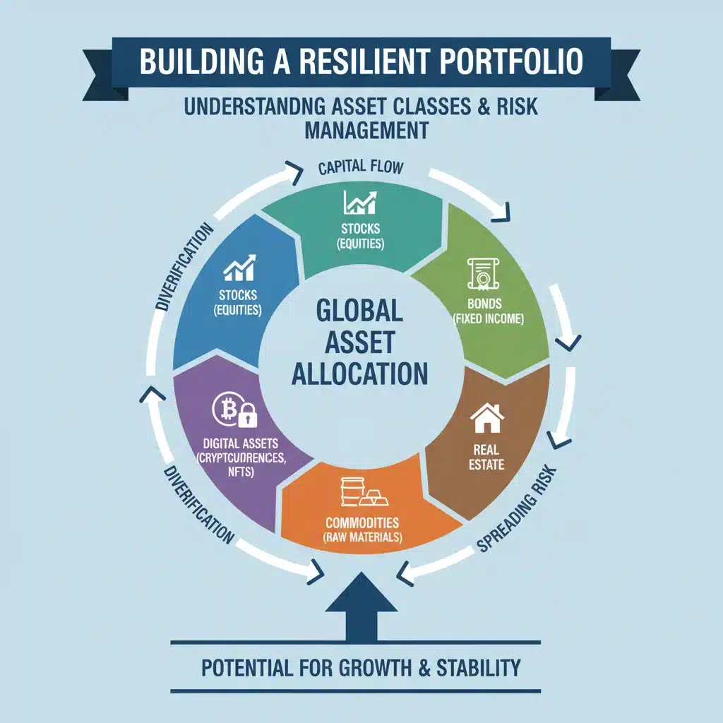 Infographic of various asset classes for portfolio diversification