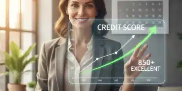 Graph showing credit score improvement with calendar for 2026