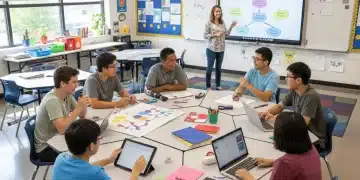 Diverse students learning together in an inclusive classroom setting