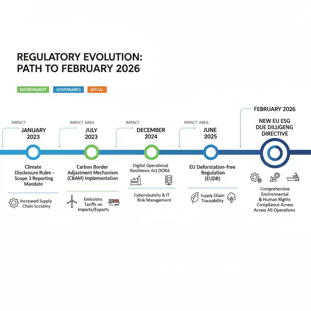 Infographic detailing timeline and impact of new environmental policies