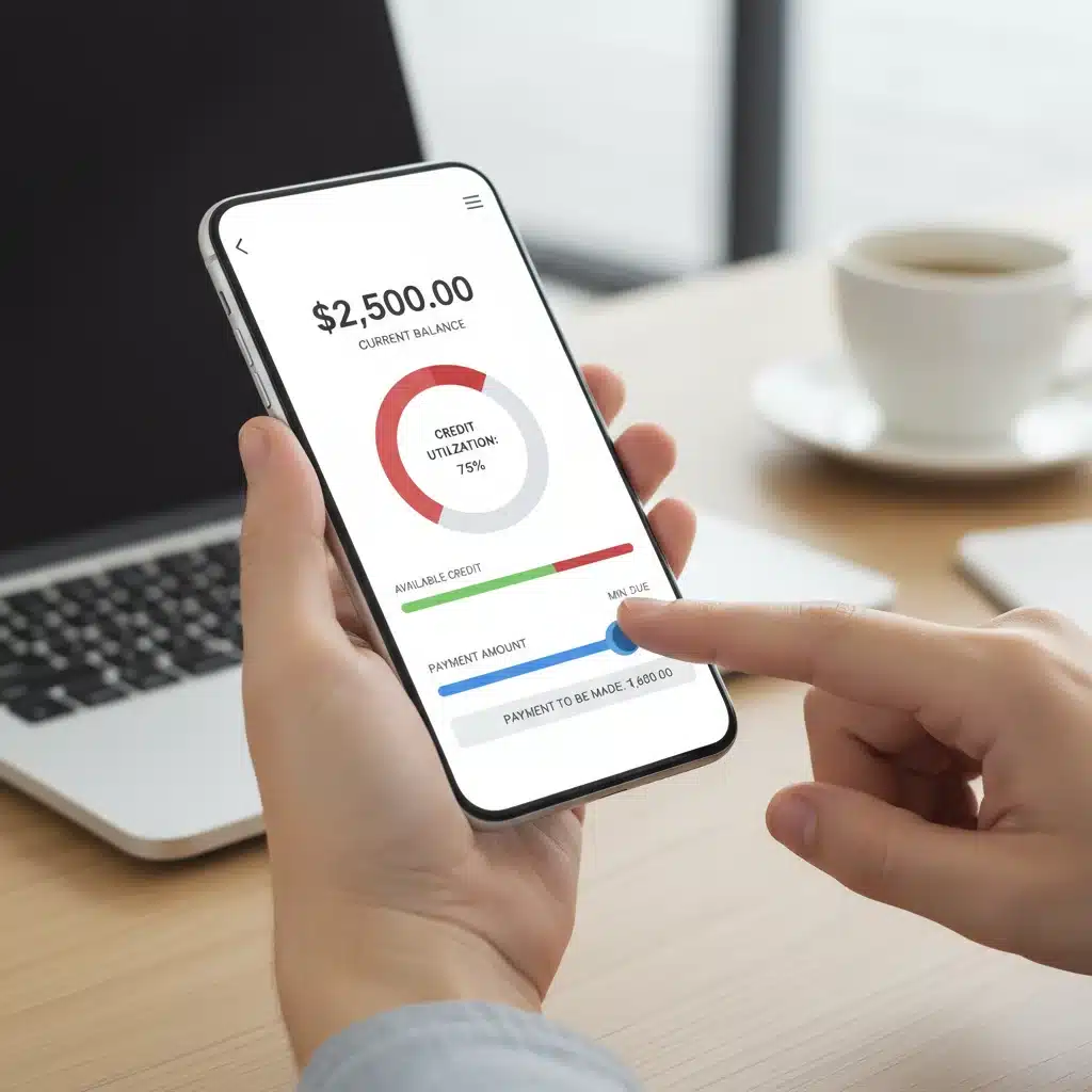 Managing credit card utilization on a banking app