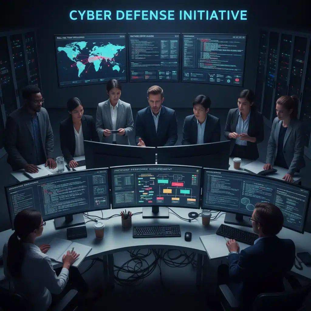 Cybersecurity team actively monitoring and responding to threats