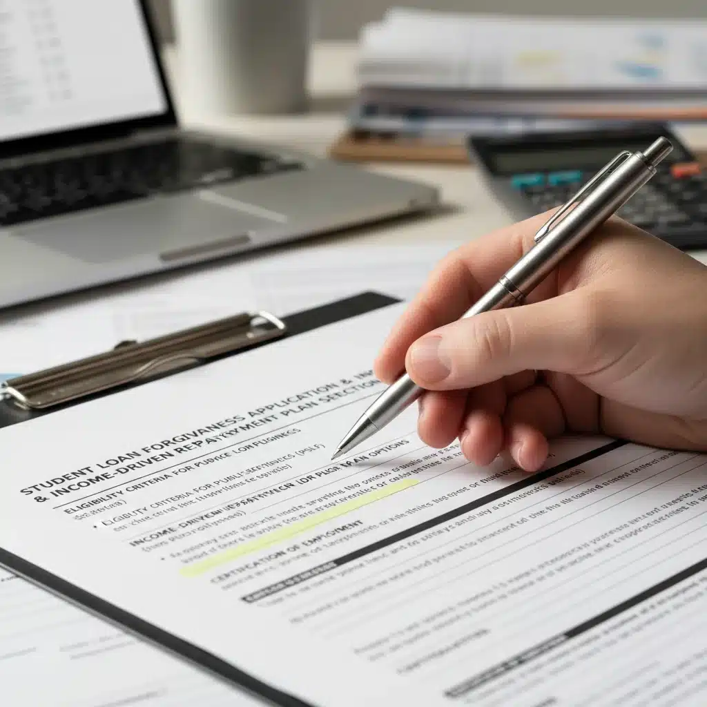 Detailed financial document for student loan repayment plans