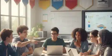 High school students collaborating to prepare for college success