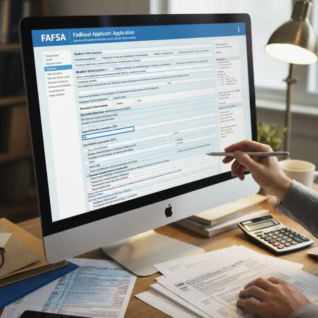 Person filling out the FAFSA application form online