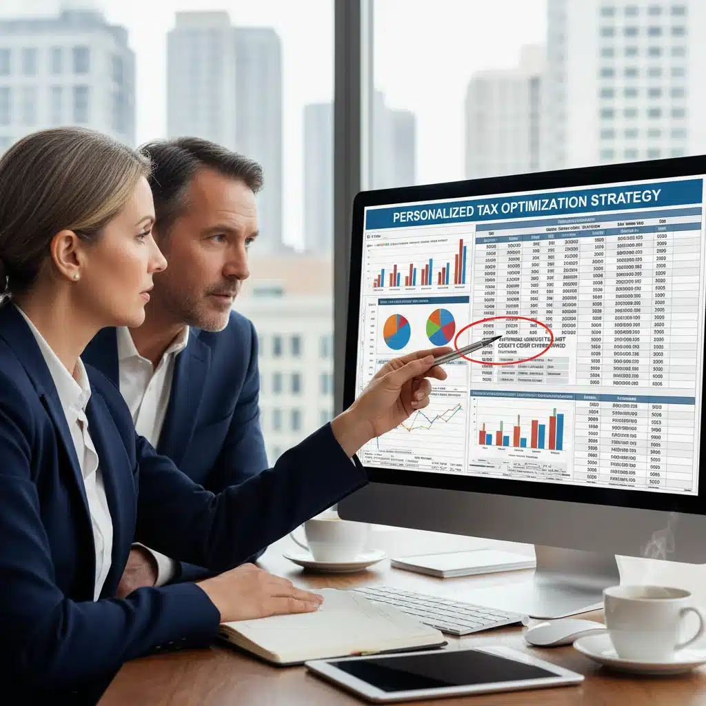 Financial advisor explaining tax strategies to a small business client for 2026 tax reform