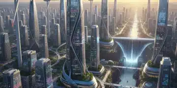 Futuristic city powered by renewable energy, symbolizing growth and sustainability