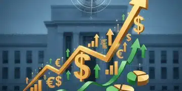 Graph showing rising interest rates with financial symbols, representing 2026 Fed rate hikes and strategic investment planning.