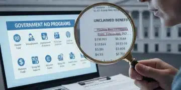Person searching for unclaimed government benefits online