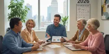 Seniors reviewing Medicare Part B 2026 documents with an advisor