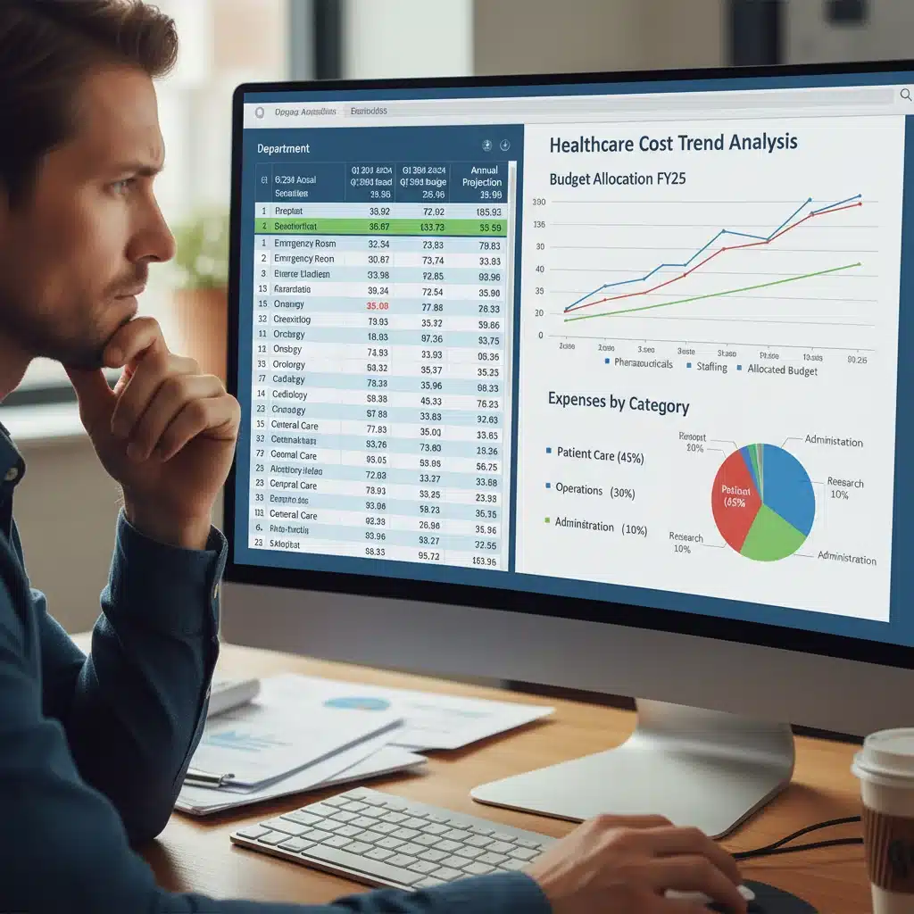 Person analyzing Medicare Part B cost projections on a computer