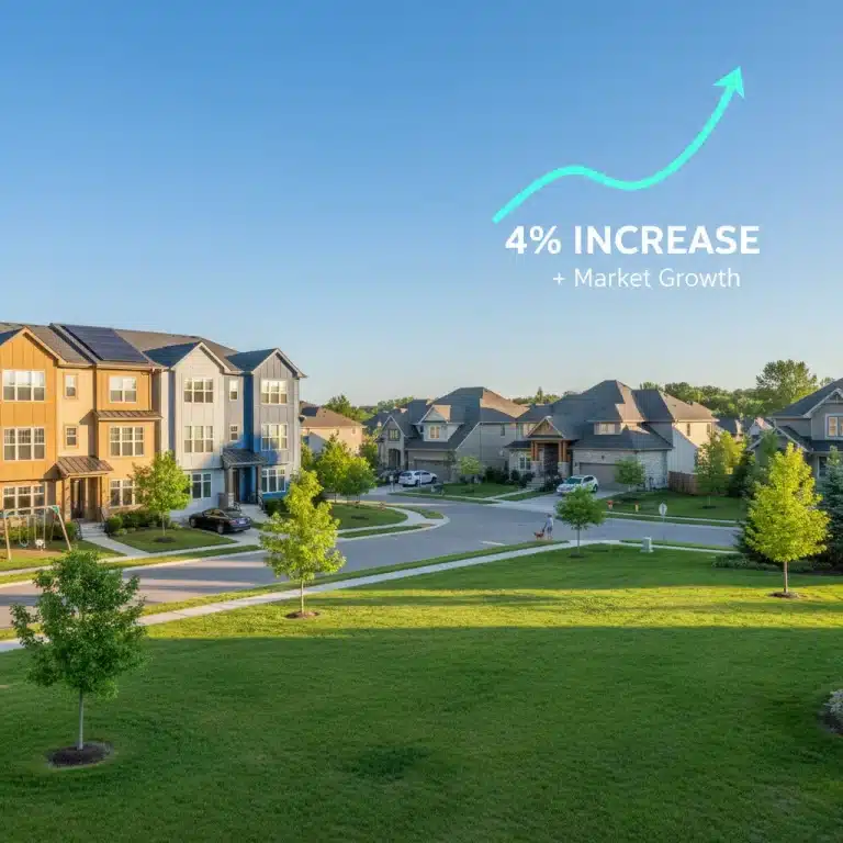 Real estate market outlook with upward trend for home values