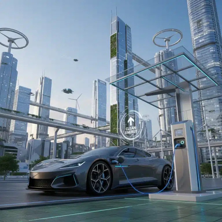 Electric vehicle charging, symbolizing new EPA emission standards
