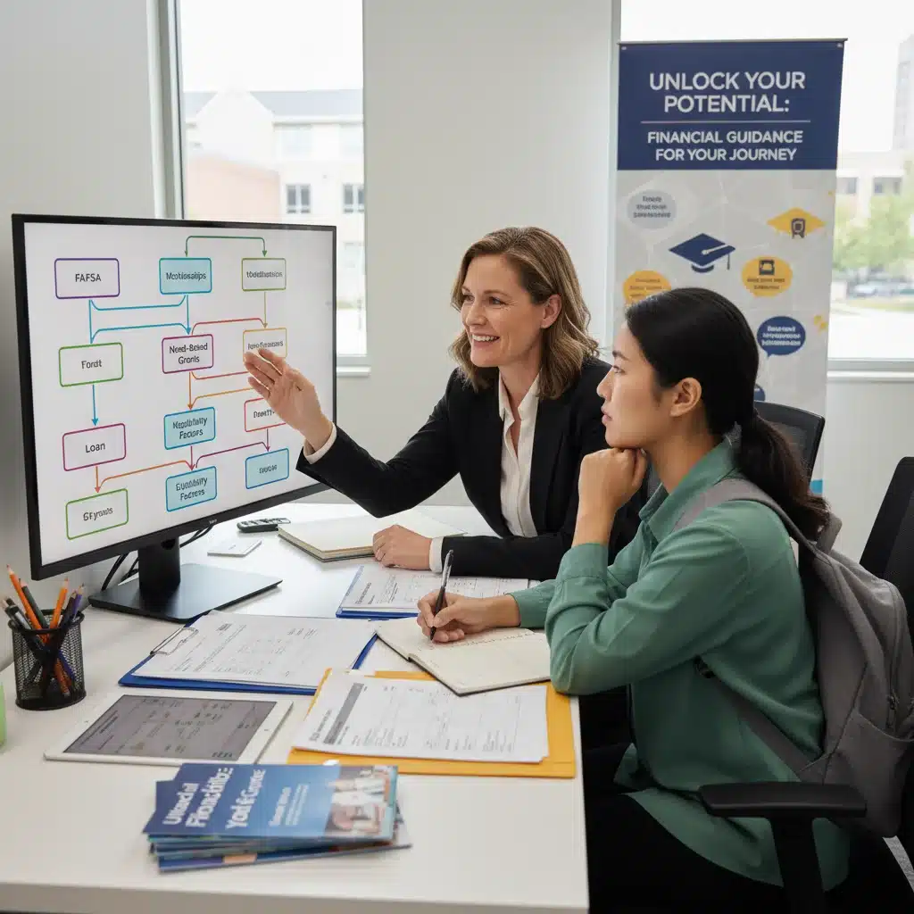 Financial advisor explaining Pell Grant eligibility to a student.